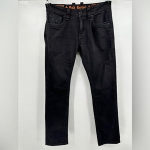 Men’s Rock Revival 34X32 Steven All Straight Black Jeans